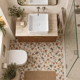 Poseidon Square Ceramic Ultra Slim Above Counter Basin NO Overflow 415x415x135mm - Gloss White