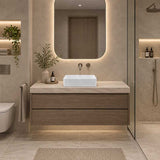 Poseidon Square Ceramic Ultra Slim Above Counter Basin NO Overflow 415x415x135mm - Gloss White