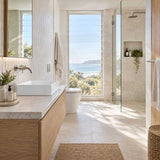 Poseidon Square Ceramic Ultra Slim Above Counter Basin NO Overflow 415x415x135mm - Gloss White