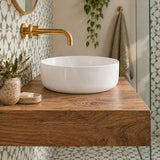 Round Ceramic Above Counter Basin Wash Basin Ultra Slim 420x420x140mm - Gloss White