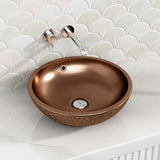 430x430x145mm Round Rose Gold Above Counter Ceramic Basin