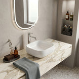 Rectangle Above Counter Ceramic Basin Ultra Slim 450x400x145mm - Available In Colours