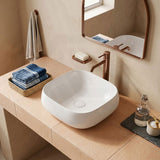 Rectangle Above Counter Ceramic Basin Ultra Slim 450x400x145mm - Available In Colours