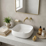 Rectangle Above Counter Ceramic Basin Ultra Slim 450x400x145mm - Available In Colours