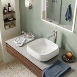 Rectangle Above Counter Ceramic Basin Ultra Slim 450x400x145mm - Available In Colours