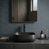 Rectangle Above Counter Ceramic Basin Ultra Slim 450x400x145mm - Available In Colours