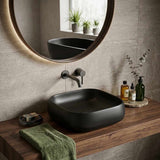 Rectangle Above Counter Ceramic Basin Ultra Slim 450x400x145mm - Available In Colours