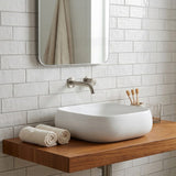 Rectangle Above Counter Ceramic Basin Ultra Slim 450x400x145mm - Available In Colours