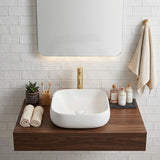 Rectangle Above Counter Ceramic Basin Ultra Slim 450x400x145mm - Available In Colours