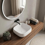 Rectangle Above Counter Ceramic Basin Ultra Slim 450x400x145mm - Available In Colours
