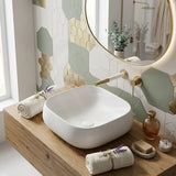 Rectangle Above Counter Ceramic Basin Ultra Slim 450x400x145mm - Available In Colours