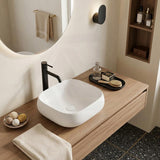 Rectangle Above Counter Ceramic Basin Ultra Slim 450x400x145mm - Available In Colours