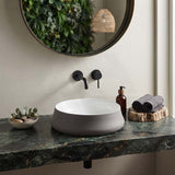Round Above Counter Ceramic Basin 455x455x155mm - Gloss White & Grey