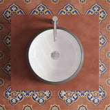 Round Above Counter Ceramic Basin 455x455x155mm - Gloss White & Grey