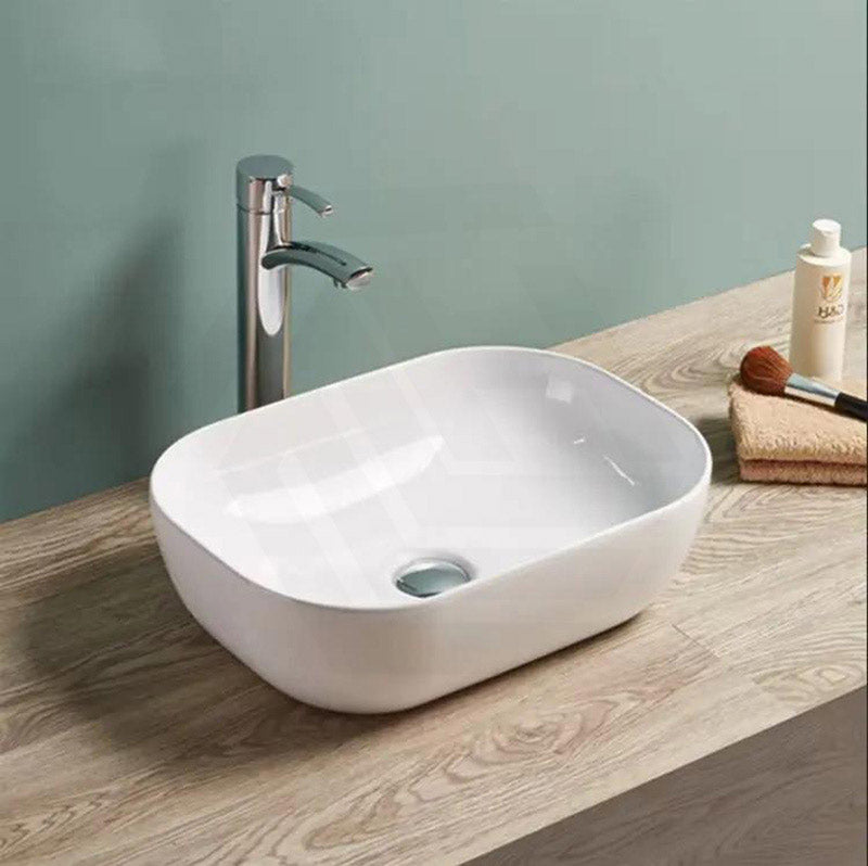 Rectangle Ultra Slim Above Counter Ceramic Basin 460x320x135mm - Gloss White