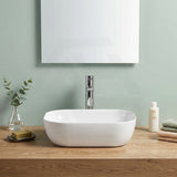 Rectangle Ultra Slim Above Counter Ceramic Basin 460x320x135mm - Gloss White