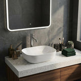 Rectangle Ultra Slim Above Counter Ceramic Basin 460x320x135mm - Gloss White