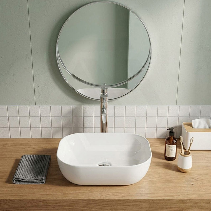 Rectangle Ultra Slim Above Counter Ceramic Basin 460x320x135mm - Gloss White