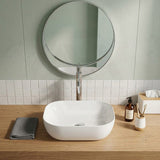 Rectangle Ultra Slim Above Counter Ceramic Basin 460x320x135mm - Gloss White