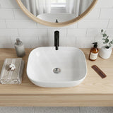 Rectangle Above Counter Ceramic Basin Ultra Slim 465x375x120mm - Gloss White