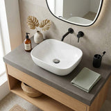 Rectangle Above Counter Ceramic Basin Ultra Slim 465x375x120mm - Gloss White