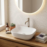 Rectangle Above Counter Ceramic Basin Ultra Slim 465x375x120mm - Gloss White