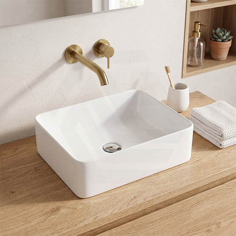 Poseidon Rectangle Ceramic Above Counter Basin NO Overflow 475x375x130mm - Gloss White