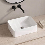 Poseidon Rectangle Ceramic Above Counter Basin NO Overflow 475x375x130mm - Gloss White