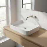 Rectangle Above Counter Ceramic Basin Ultra Slim 500x400x110mm - Gloss White