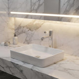 Rectangle Above Counter Ceramic Basin Ultra Slim 500x400x110mm - Gloss White