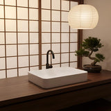 Rectangle Above Counter Ceramic Basin Ultra Slim 500x400x110mm - Gloss White
