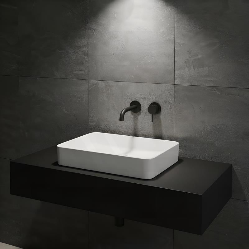 Rectangle Above Counter Ceramic Basin Ultra Slim 500x400x110mm - Gloss White
