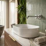 Oval Ultra Slim Ceramic Above Counter Wash Basin 525x300x115mm - Gloss White