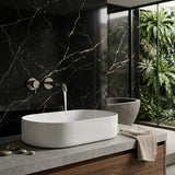 Oval Ultra Slim Ceramic Above Counter Wash Basin 525x300x115mm - Gloss White