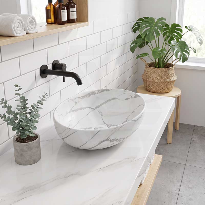 Bathroom Wash Basin Oval Above Counter Ceramic 500x395x130mm - Variant Colour