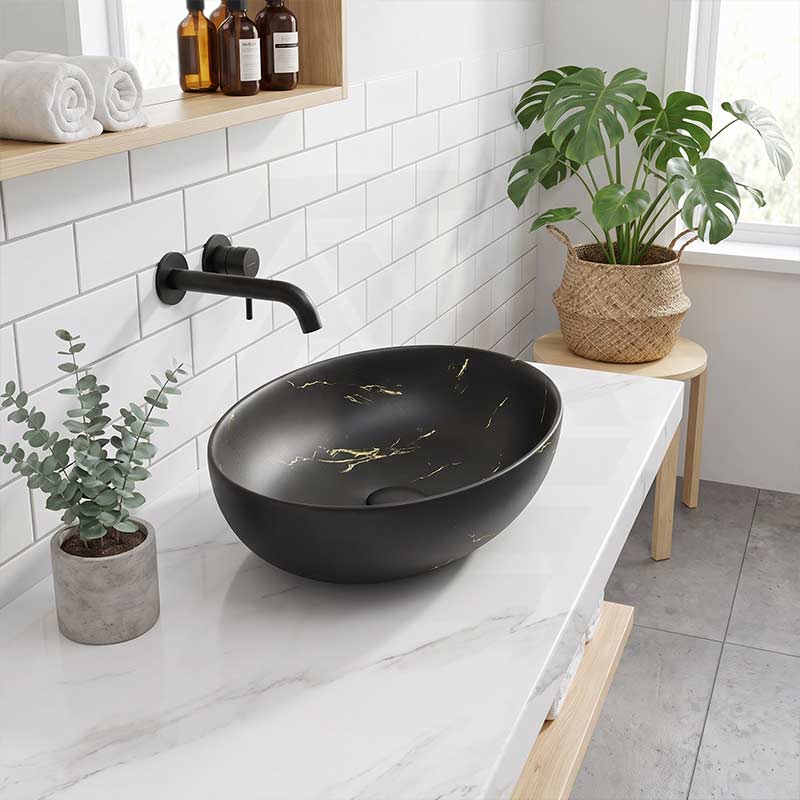Bathroom Wash Basin Oval Above Counter Ceramic 500x395x130mm - Variant Colour