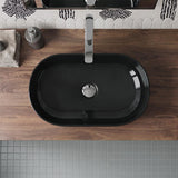 Oval Above Counter Ceramic Basin 550x350x140mm - Gloss Black