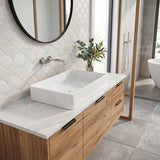 Ultra Slim Rectangle Above Counter Ceramic Wash Basin 605x405x115mm - Gloss White