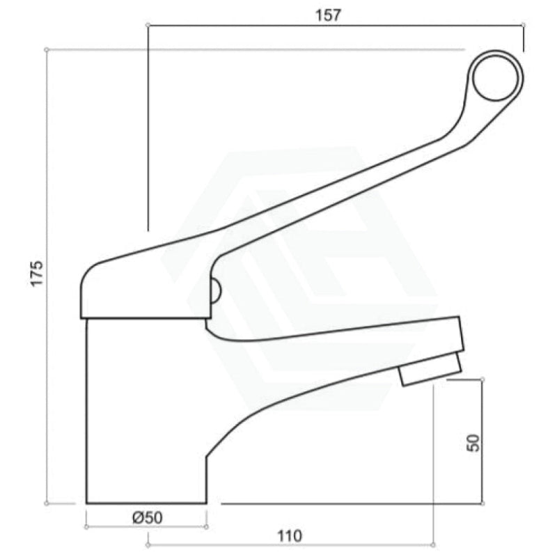 Chrome Solid Brass Basin Mixer With Extended Lever And Electroplating For Care Disabled Bathroom