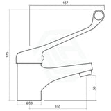 Chrome Solid Brass Basin Mixer With Extended Lever And Electroplating For Care Disabled Bathroom