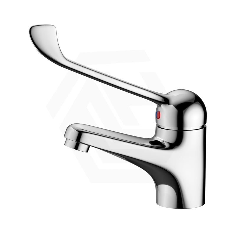 Chrome Solid Brass Basin Mixer with Extended Lever and Electroplating for Care and Disabled