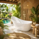 Posh Acrylic Freestanding Bathtub NO Overflow 1680mm - Matt White
