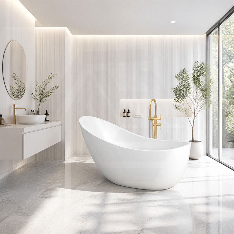 Posh Acrylic Freestanding Bathtub NO Overflow 1680mm - Matt White