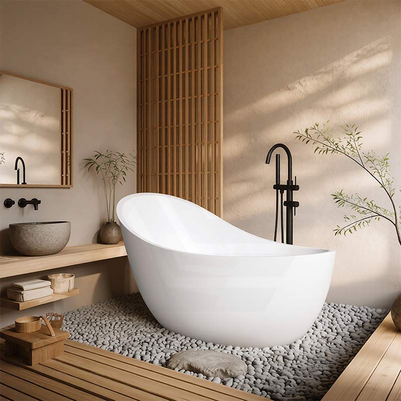 Posh Acrylic Freestanding Bathtub NO Overflow 1680mm - Matt White