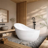 Posh Acrylic Freestanding Bathtub NO Overflow 1680mm - Matt White