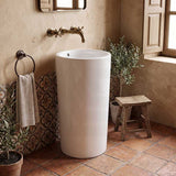 Freestanding Ceramic Basin Pedestal Floor Mounted No Tap Hole 460x460x830mm - Gloss White