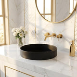 Round Ceramic Inset Basin 360x360x120mm - Matt Black/Matt White