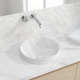 Round Ceramic Inset Basin 360x360x120mm - Matt Black/Matt White
