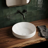Round Ceramic Inset Basin 360x360x120mm - Matt Black/Matt White