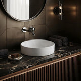 Round Ceramic Inset Basin 360x360x120mm - Matt Black/Matt White